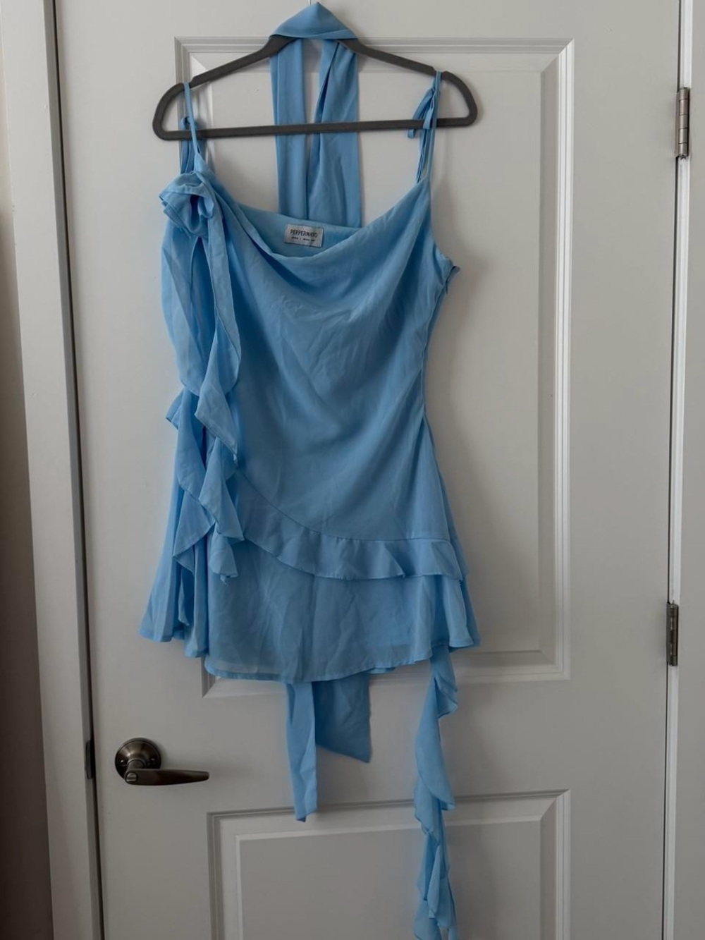 Peppermayo Light Blue Ruffle Mini Dress - Picture 4 of 6